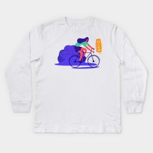 Driving bikes Kids Long Sleeve T-Shirt